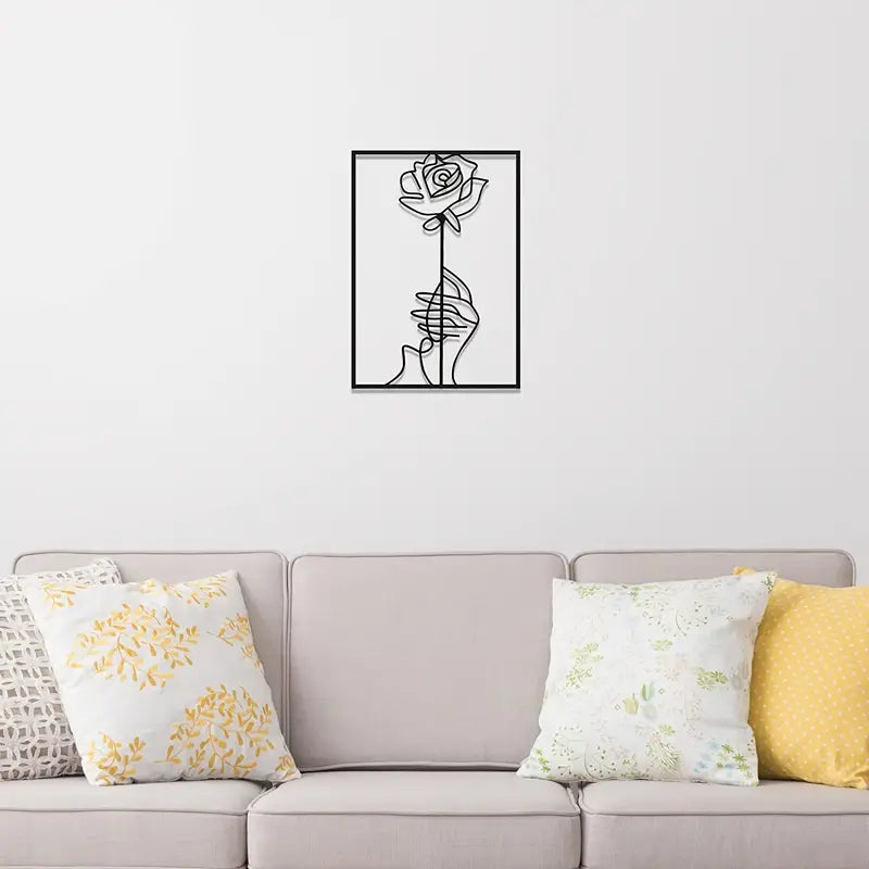 Thickened Modern Metal Line Art Wall Decor (1pc)