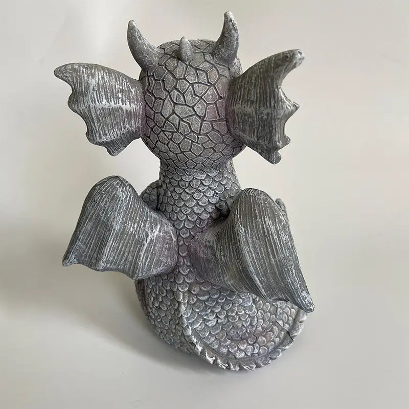 Resin Dragon Meditation Ornament for Home Decor