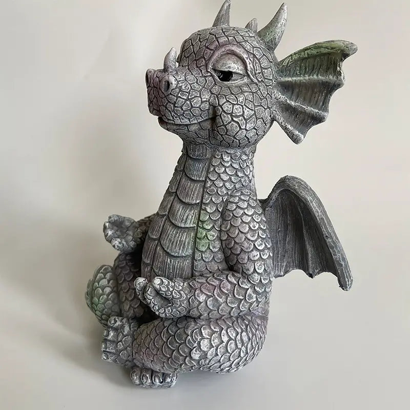 Resin Dragon Meditation Ornament for Home Decor