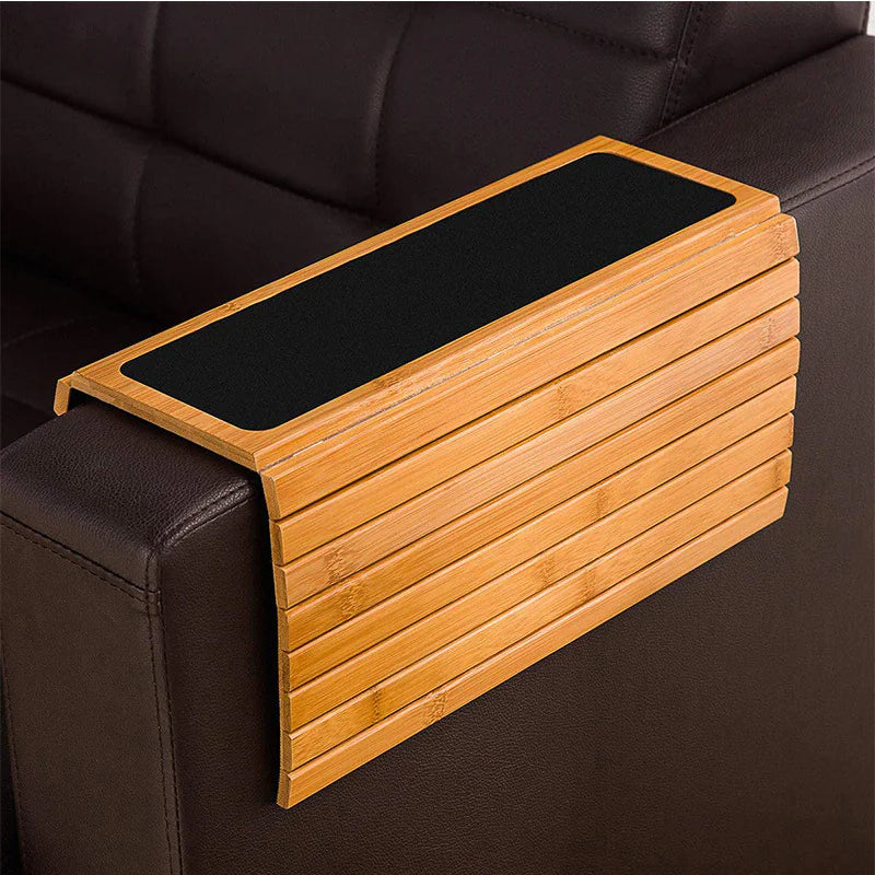 Solid Wood Sofa Tray with Phone Slot