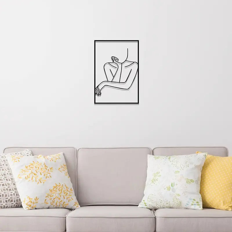 Thickened Modern Metal Line Art Wall Decor (1pc)