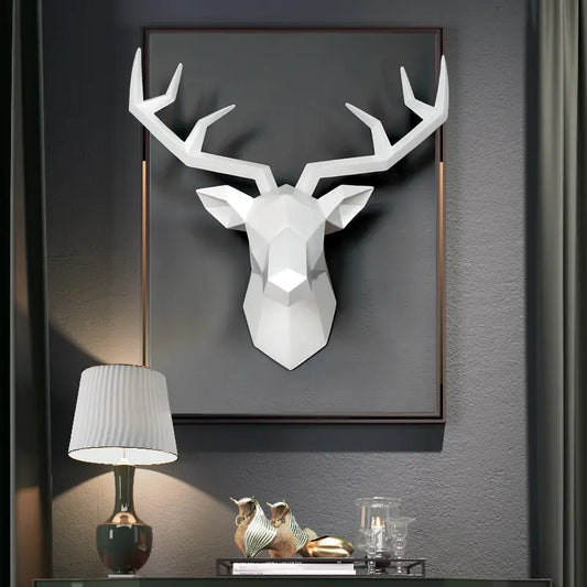 3D Nordic Deer Head Wall Decor for Living Room