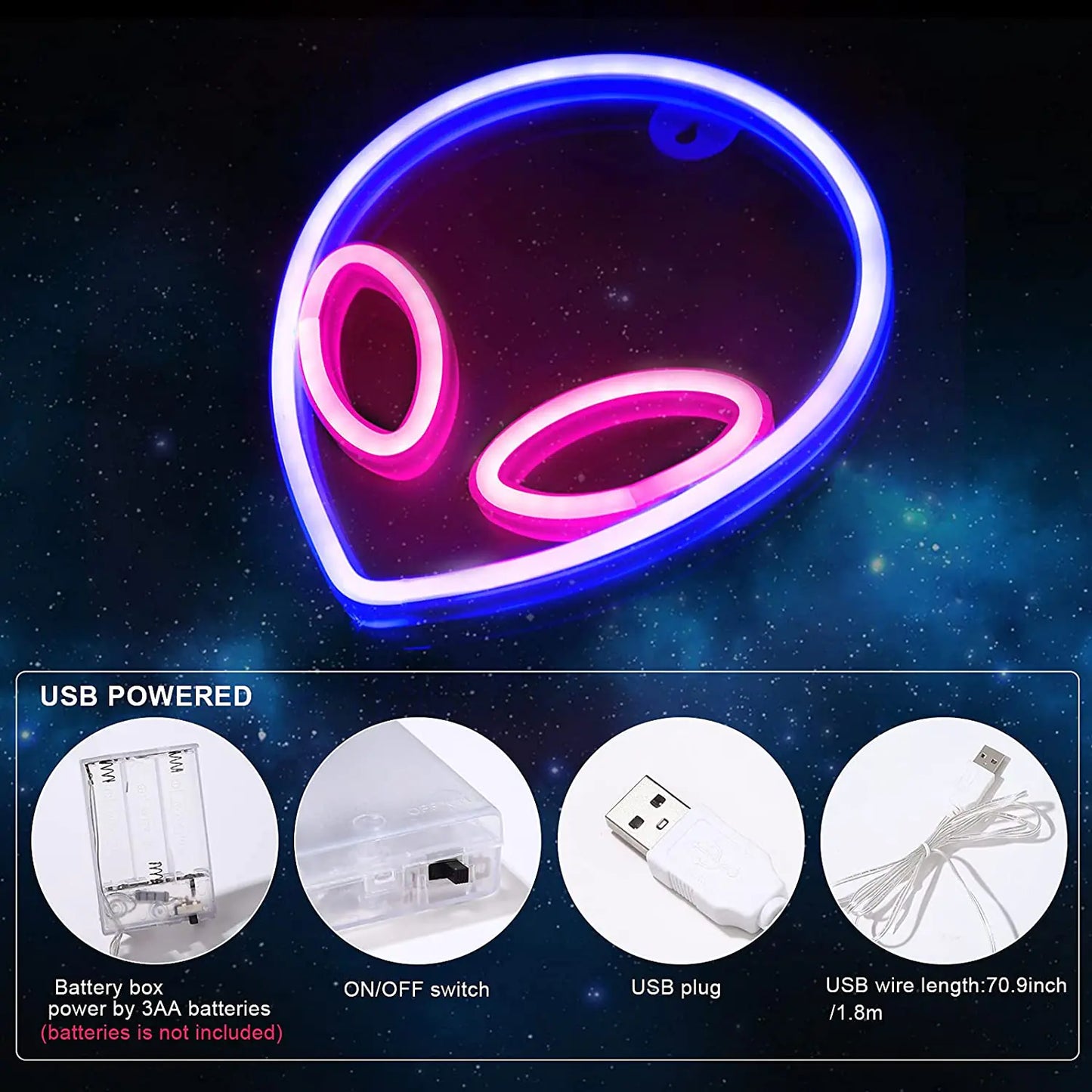 128 Styles LED Neon Sign USB Decorative Marquee Light