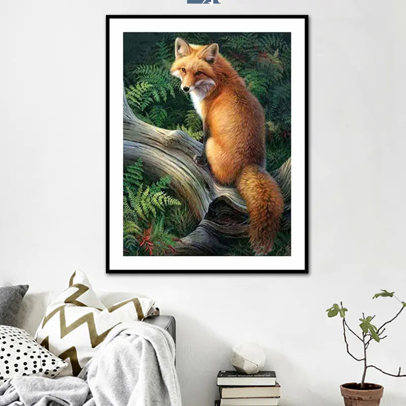 Embroidered Fox Diamond Painting - Resin Home Decor