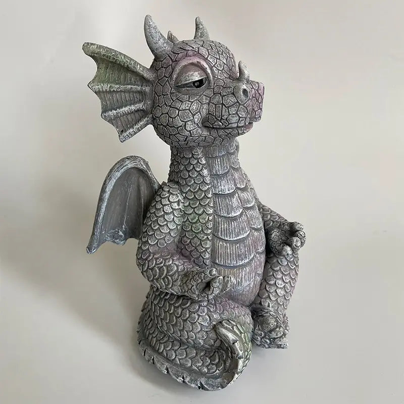 Resin Dragon Meditation Ornament for Home Decor