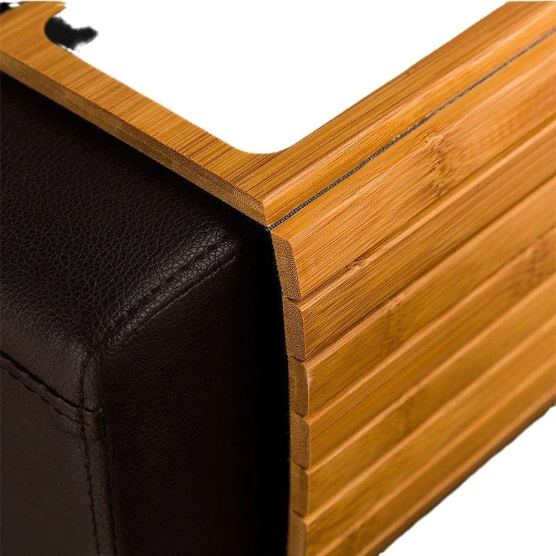 Solid Wood Sofa Tray with Phone Slot