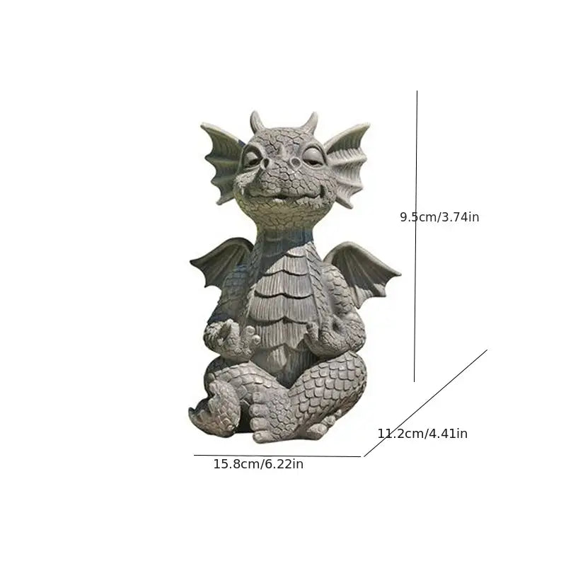 Resin Dragon Meditation Ornament for Home Decor