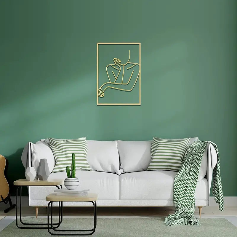 Thickened Modern Metal Line Art Wall Decor (1pc)