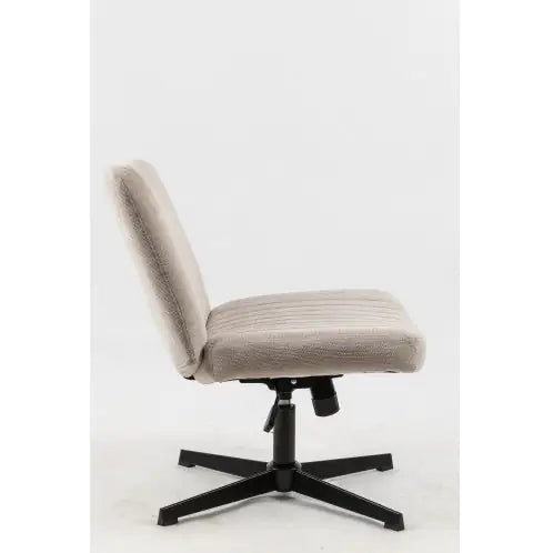 Comfy Swivel Task Chair, Armless Fabric Desk Chair with Wheels