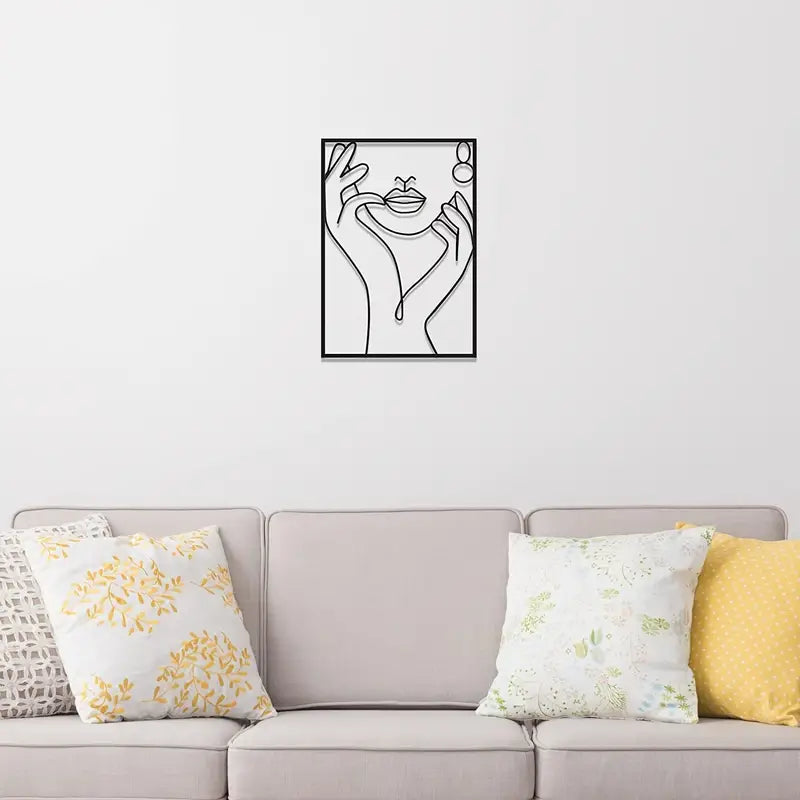 Thickened Modern Metal Line Art Wall Decor (1pc)