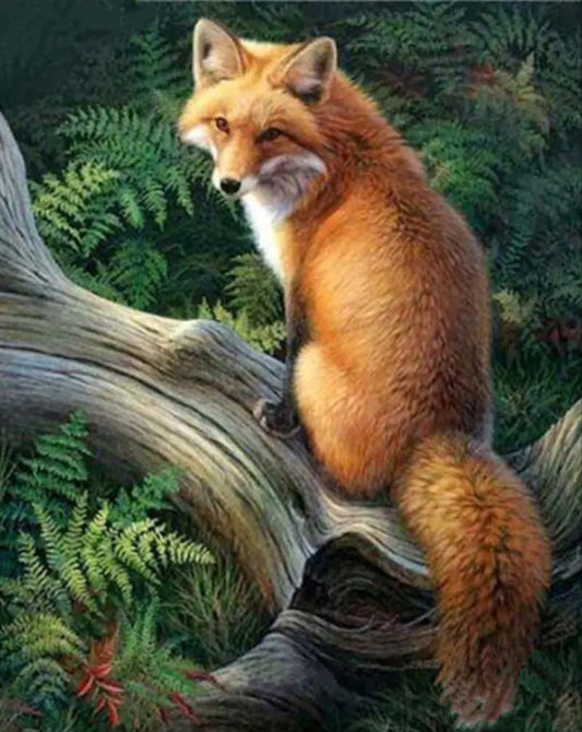 Embroidered Fox Diamond Painting - Resin Home Decor