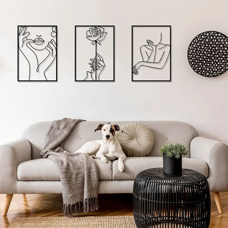Thickened Modern Metal Line Art Wall Decor (1pc)