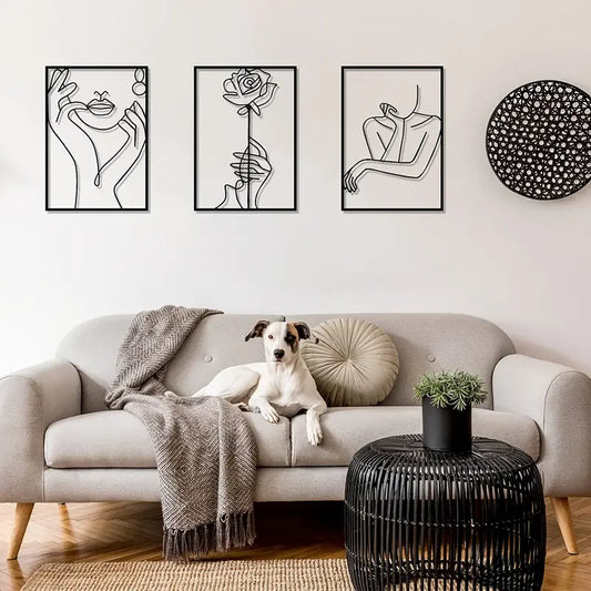 Thickened Modern Metal Line Art Wall Decor (1pc)