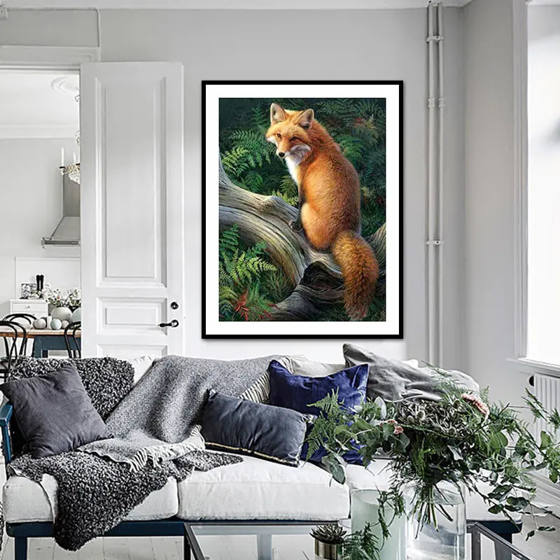 Embroidered Fox Diamond Painting - Resin Home Decor