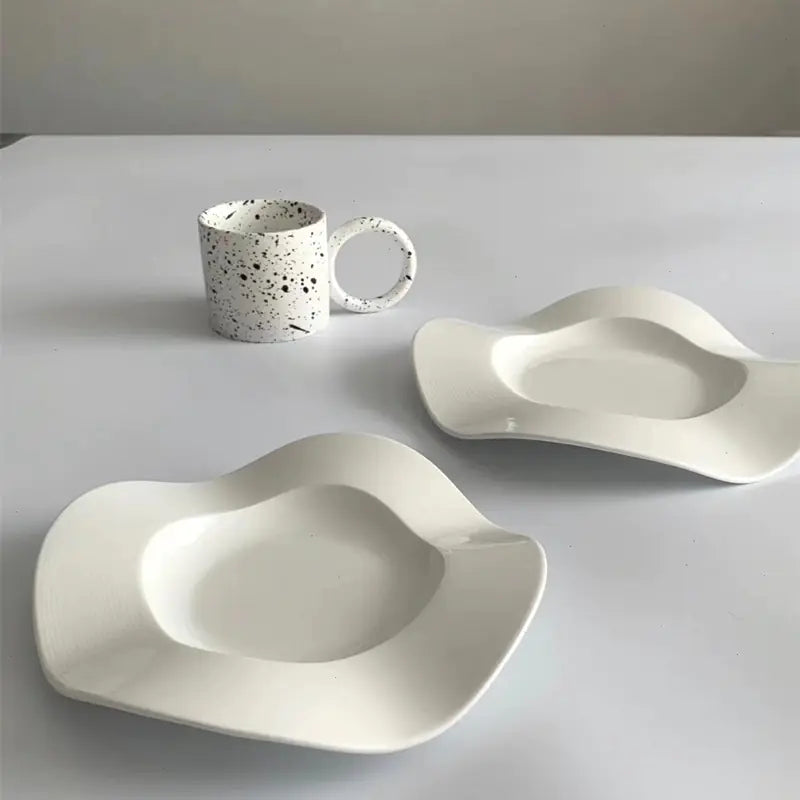 Ceramic Dish Set for Snacks and Seasoning Plates