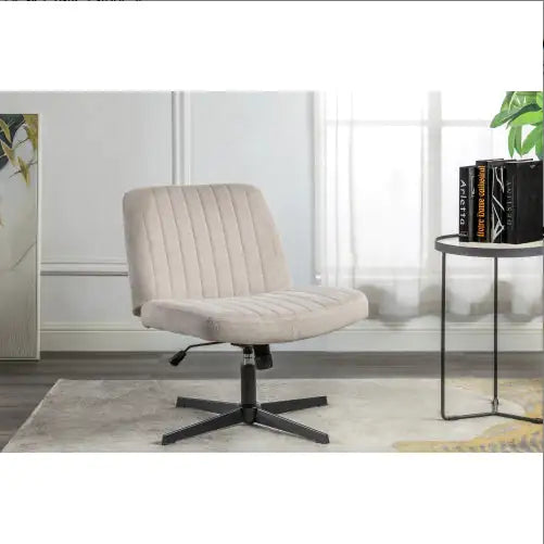 Comfy Swivel Task Chair, Armless Fabric Desk Chair with Wheels