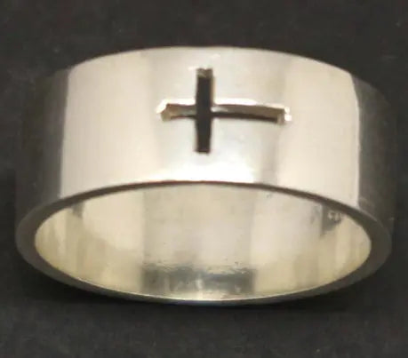 Stainless Steel Cross Shelf Couple Fashion Rings