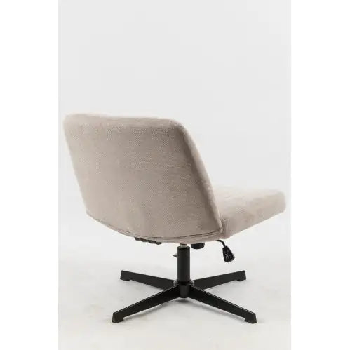 Comfy Swivel Task Chair, Armless Fabric Desk Chair with Wheels
