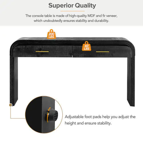 Chic Vintage Open Console Table with Dual Drawers