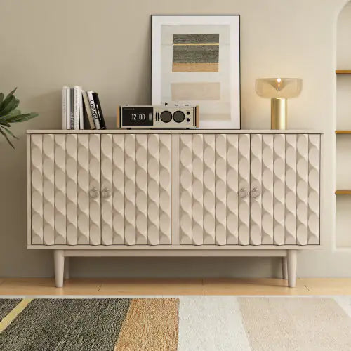 Sleek 4-Door Almond Sideboard
